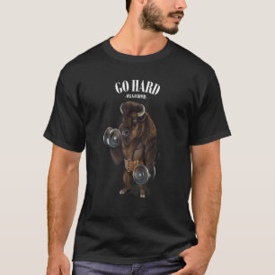 Bison Buffalo bull training in musculosine met Dum T-shirt