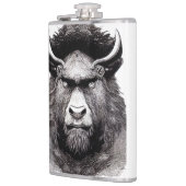 Bison Buffalo Dierlijke Wilde Natuur Illustratieli Heupfles (Links)