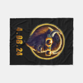 Bison Buffalo Dragen Gles Solar 2024 Eclipse Fleece Deken (Voorkant (Horizontaal))