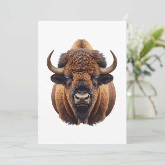 Bison / Buffalo Feestdagenkaart (Staand voorkant)