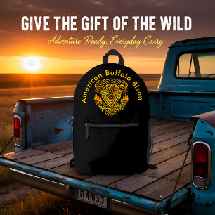 Bison Buffalo Illustratie in een Schilderachtig la Bedrukte Rugzak