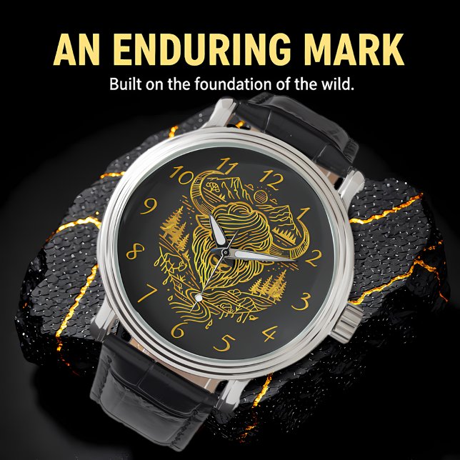 Bison Buffalo Illustratie in een Schilderachtig la Horloge (Creator heeft geüpload)