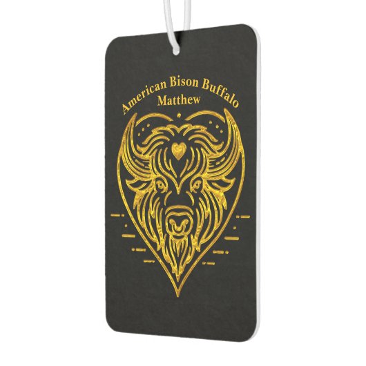 Bison Buffalo Illustratie in Heart Shape Design Luchtverfrisser (Links)