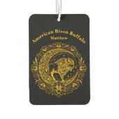 Bison Buffalo in een ingewikkeld bloemmotief Luchtverfrisser (Achterkant)