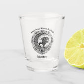 Bison Buffalo in een ingewikkeld bloemmotief Shot Glas (Voorkant)