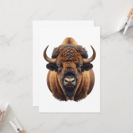 Bison / Buffalo Kaart (Voorkant / Achterkant in situ)