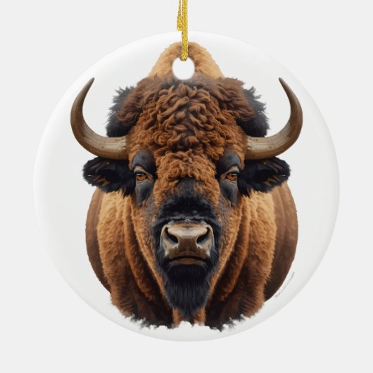 Bison / Buffalo Keramisch Ornament (Achterkant)