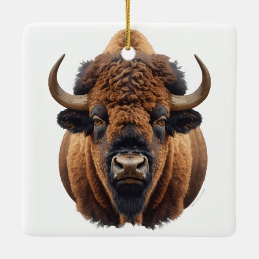 Bison / Buffalo Keramisch Ornament (Achterkant)