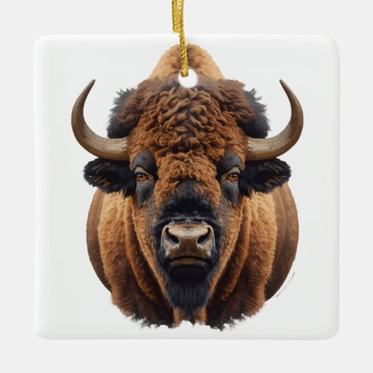 Bison / Buffalo Keramisch Ornament (Voorkant)