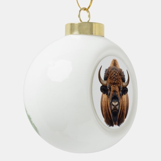 Bison / Buffalo Keramische Bal Ornament (Links)