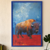 Bison Buffalo Kleurrijke Abstracte Moderne Schilde Poster