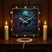 Bison Buffalo Midnight Bison Vierkante Klok