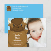 Bison Buffalo Nieuwe Baby Aankondiging Briefkaart (Voorkant / Achterkant)