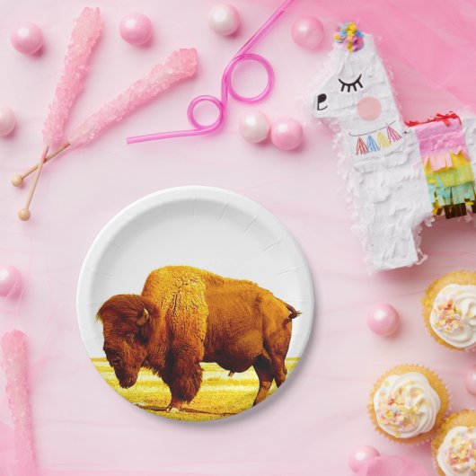 Bison/Buffalo Papieren Bordje (Feest)