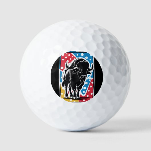 Bison - Buffalo Pop Art Golfballen (Voorkant)