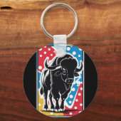 Bison - Buffalo Pop Art Sleutelhanger (Achterkant)