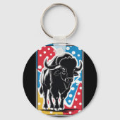 Bison - Buffalo Pop Art Sleutelhanger (Achterkant)