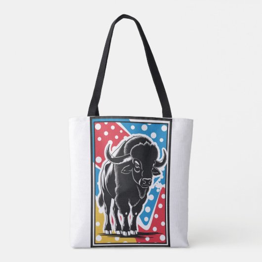Bison - Buffalo Pop Art Tote Bag (Achterkant)