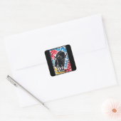 Bison - Buffalo Pop Art Vierkante Sticker (Envelop)