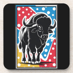 Bison - Buffalo Pop Art Vintage Retro Bier Onderzetter