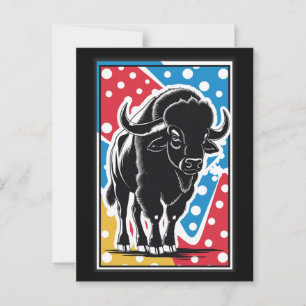 Bison - Buffalo Pop Art Vintage Retro Briefkaart