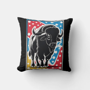 Bison - Buffalo Pop Art Vintage Retro Kussen