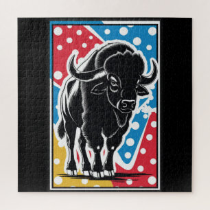 Bison - Buffalo Pop Art Vintage Retro Legpuzzel