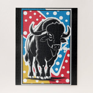 Bison - Buffalo Pop Art Vintage Retro Legpuzzel
