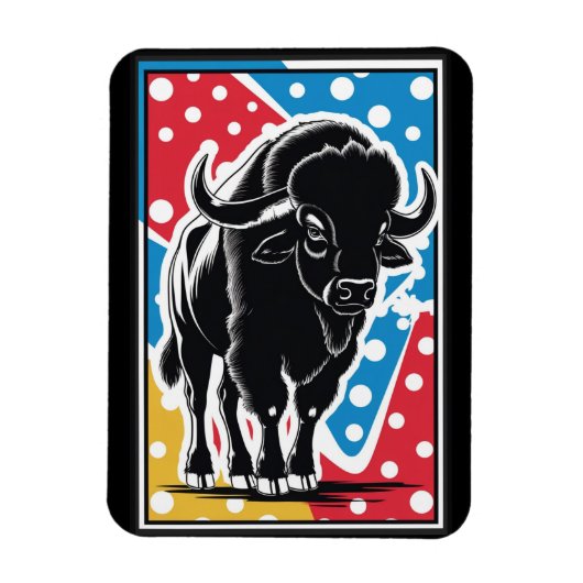 Bison - Buffalo Pop Art Vintage Retro Magneet (Verticaal)