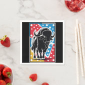 Bison - Buffalo Pop Art Vintage Retro Servet (Insitu)