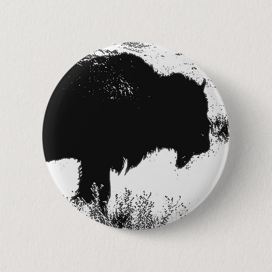 Bison - Buffalo Ronde Button 5,7 Cm (Voorkant)