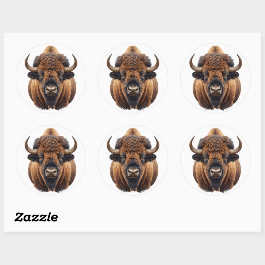 Bison / Buffalo Ronde Sticker (Vel)
