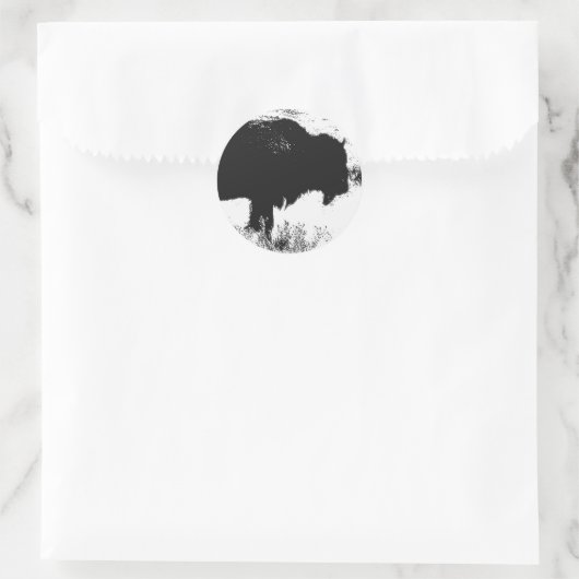 Bison - Buffalo Ronde Sticker (Tas)