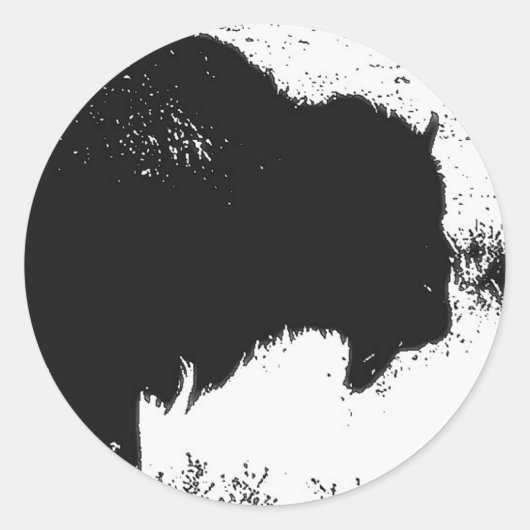 Bison - Buffalo Ronde Sticker (Voorkant)