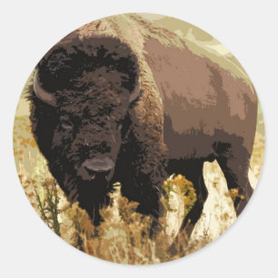 Bison/Buffalo Ronde Sticker