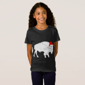 Bison Buffalo Santa Hoed - Kerstpyjama T-shirt (Voorkant volledig)