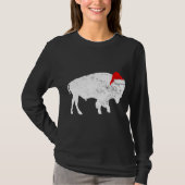 Bison Buffalo Santa Hoed - Kerstpyjama T-shirt (Voorkant)