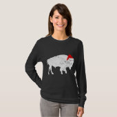 Bison Buffalo Santa Hoed - Kerstpyjama T-shirt (Voorkant volledig)