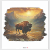 Bison Buffalo Sunset Uitzicht Sticker (Vel)