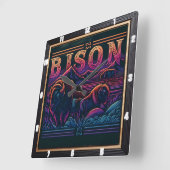 Bison Buffalo Toled Buffalo Vierkante Klok (Hoek)