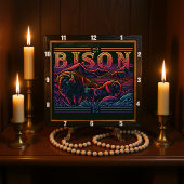 Bison Buffalo Toled Buffalo Vierkante Klok