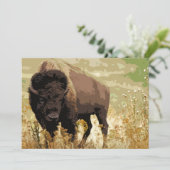 Bison / Buffalo uitnodiging (Staand voorkant)