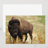 Bison / Buffalo uitnodiging (Voorkant / Achterkant)