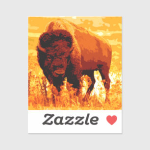 Bison / Buffalo Vierkante Sticker