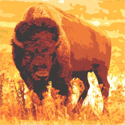 Bison / Buffalo Vierkante Sticker (Voorkant)