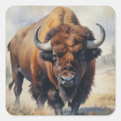 Bison/Buffalo Vierkante Sticker (Voorkant)