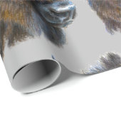 Bison Buffalo Waterverf Animal Natuur Pattern Art Cadeaupapier (Rol Hoek)