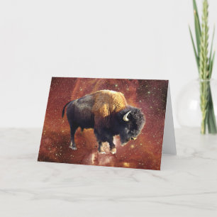 Bison Buffalo Wildlife Buitenruimte Wenskaart Kaart