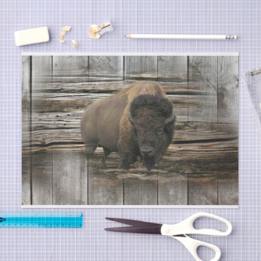Bison Buffalo Wood Achtergrond Tissuepapier (Craft)