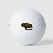  bison-buffelillustratie golfballen (Voorkant)